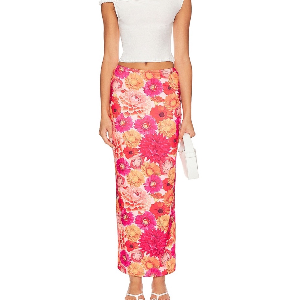 Floral midi skirt